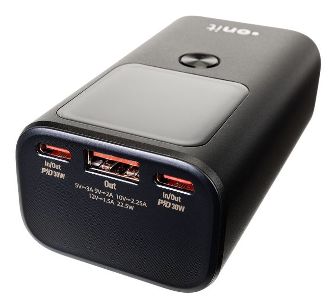 Onit Powerbank Pro 10000mAh PD Block Mini – 30 W PD, Anthrazit