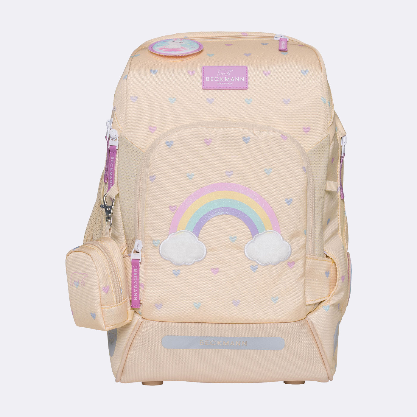 Beckmann Schulrucksack Active Air FLX – 6-teilig, Yellow Heart – 26,0×39,0×22,0 cm – recycelter Bestandteil