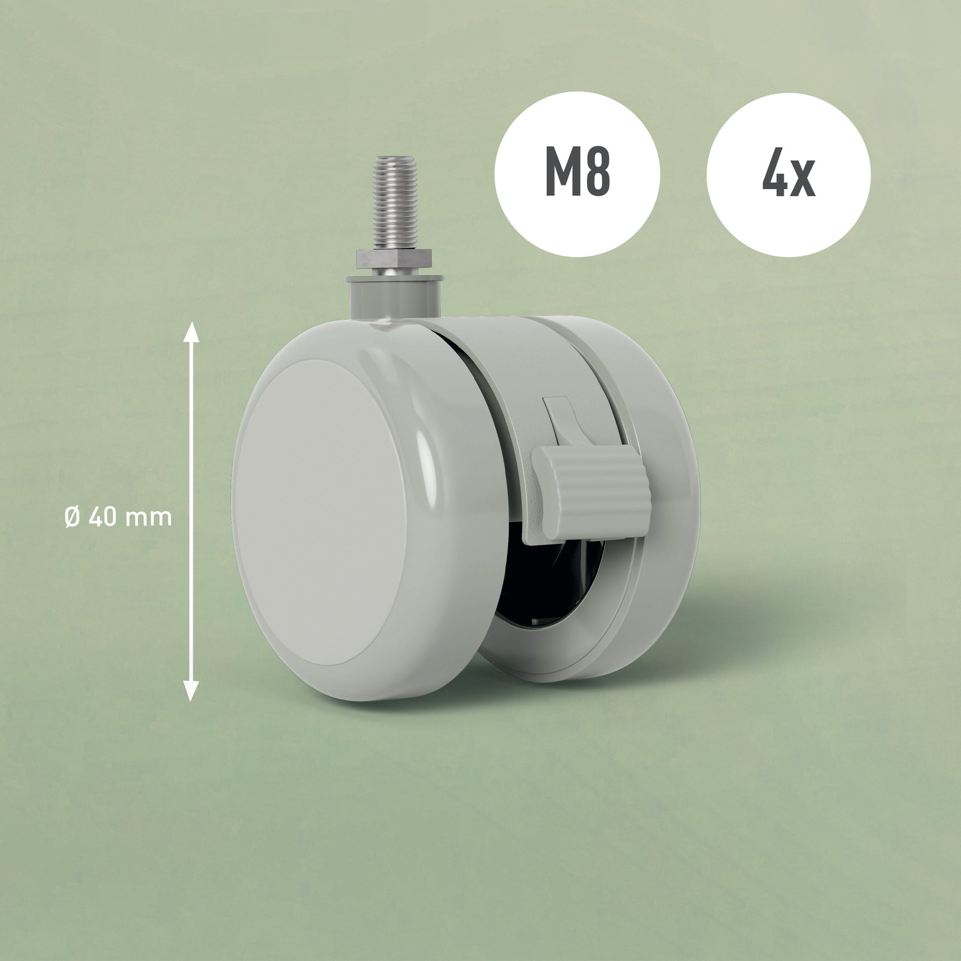 Leitz Rollen-Set für Tischgestell – 4er-Pack, grau
