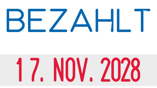 Trodat Printy 4850 – mit Text "Bezahlt", Text-/Datumsstempel