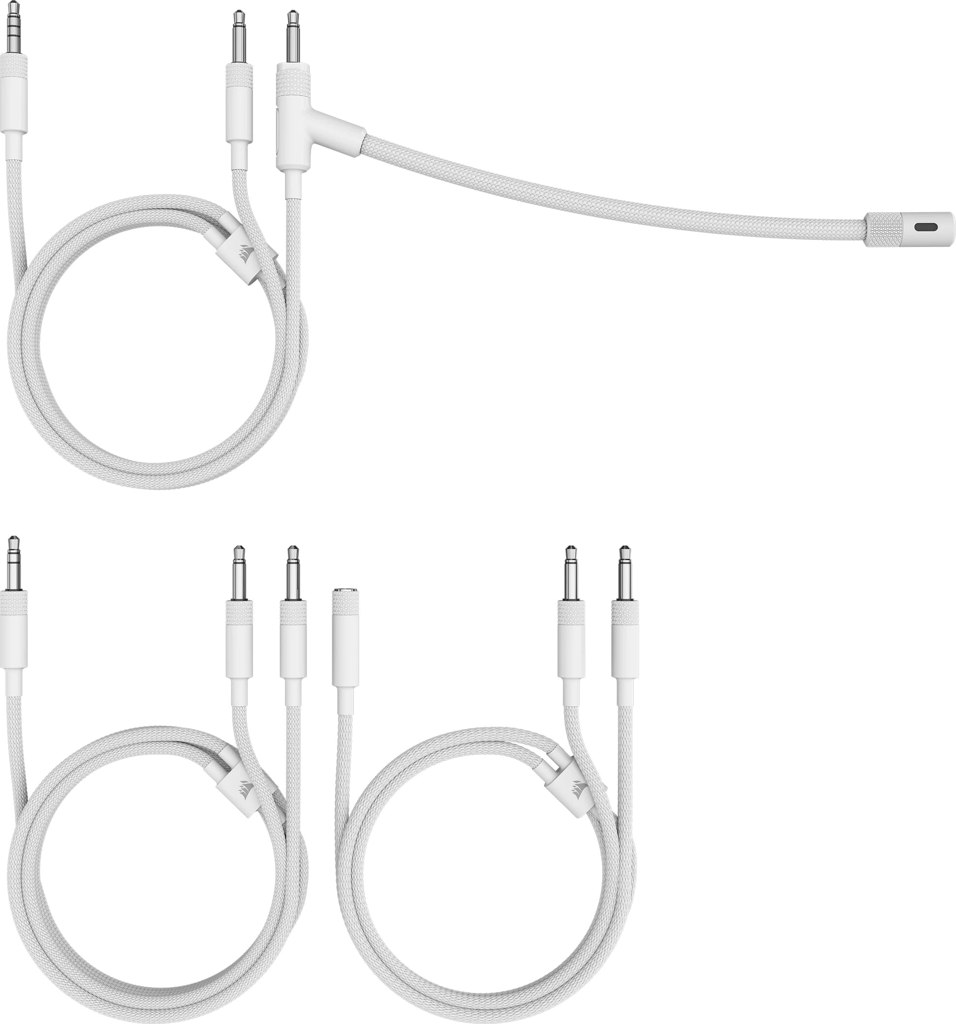 Corsair Virtuoso Pro – Duo Headset, Over-Ear – 3,5 mm Klinke, abnehmbares Mikrofon – Weiss – für PC