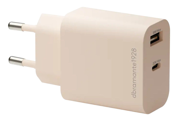 dbramante1928 CH18EUBE7204 USB Wandladegerät 28 W – USB-C×1, USB-A×1 – EU Stecker (Typ C), beige