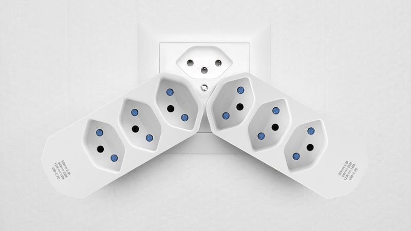 Steffen Steckdosenleiste, 4×T13, 1×USB-C, Stecker T12 (abgewinkelt), 320° drehbar – weiss