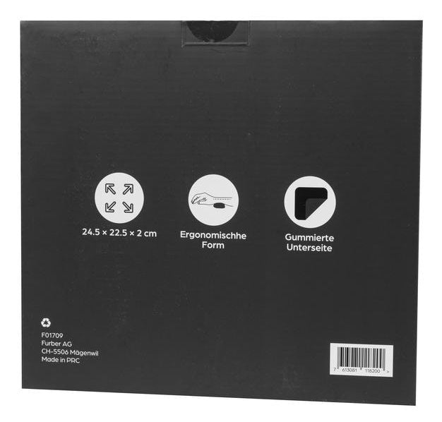 ONIT Mauspad mit Handgelenkauflage – Gel – Schwarz – 225 × 245 mm – rutschfest