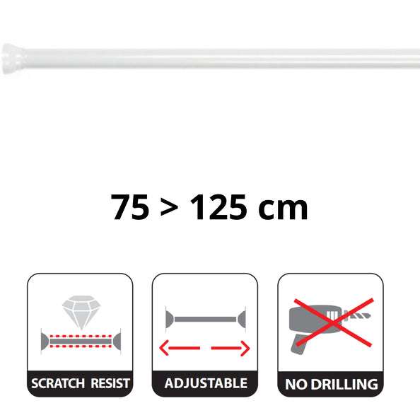 Spirella Handtuchhalter (Wand) Kreta – 75–125 cm, Aluminium, ohne Bohren, Weiss