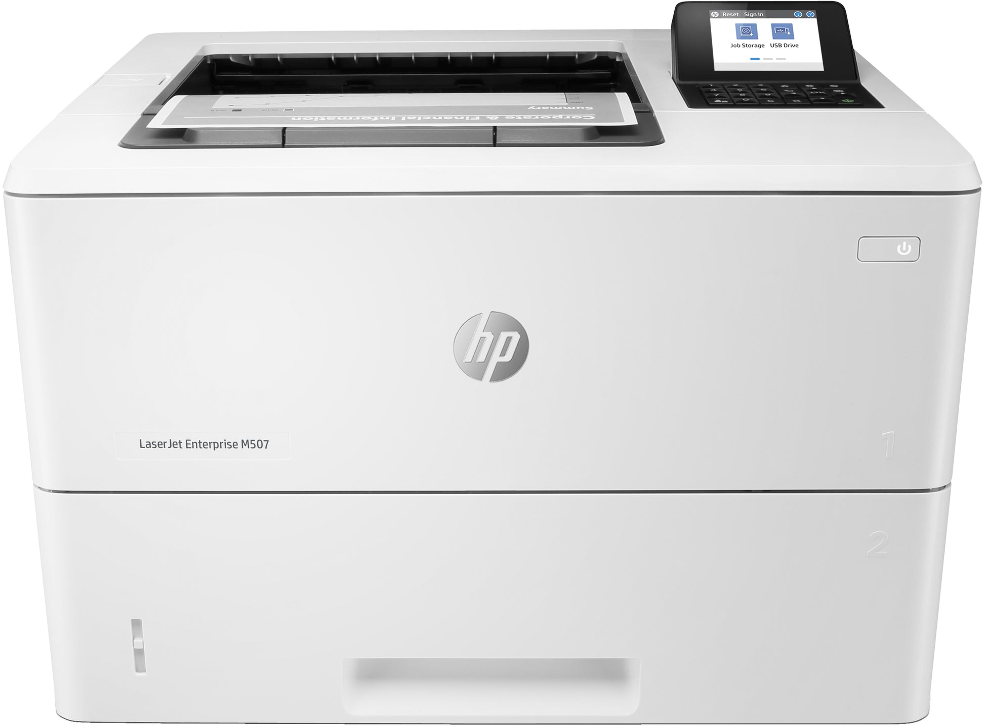 HP LaserJet Enterprise M507dn – A4, S/W, Duplex, 43 S./Min., 1200 × 1200 dpi, LAN/USB, Papier: 650 Blatt