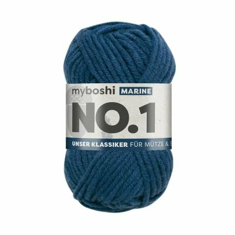 myBoshi Nr.1 Wolle Marineblau – 50 g, 55 m, Nadel 7 mm, 70% Polyacryl/30% Merinowolle, 1 Stk.