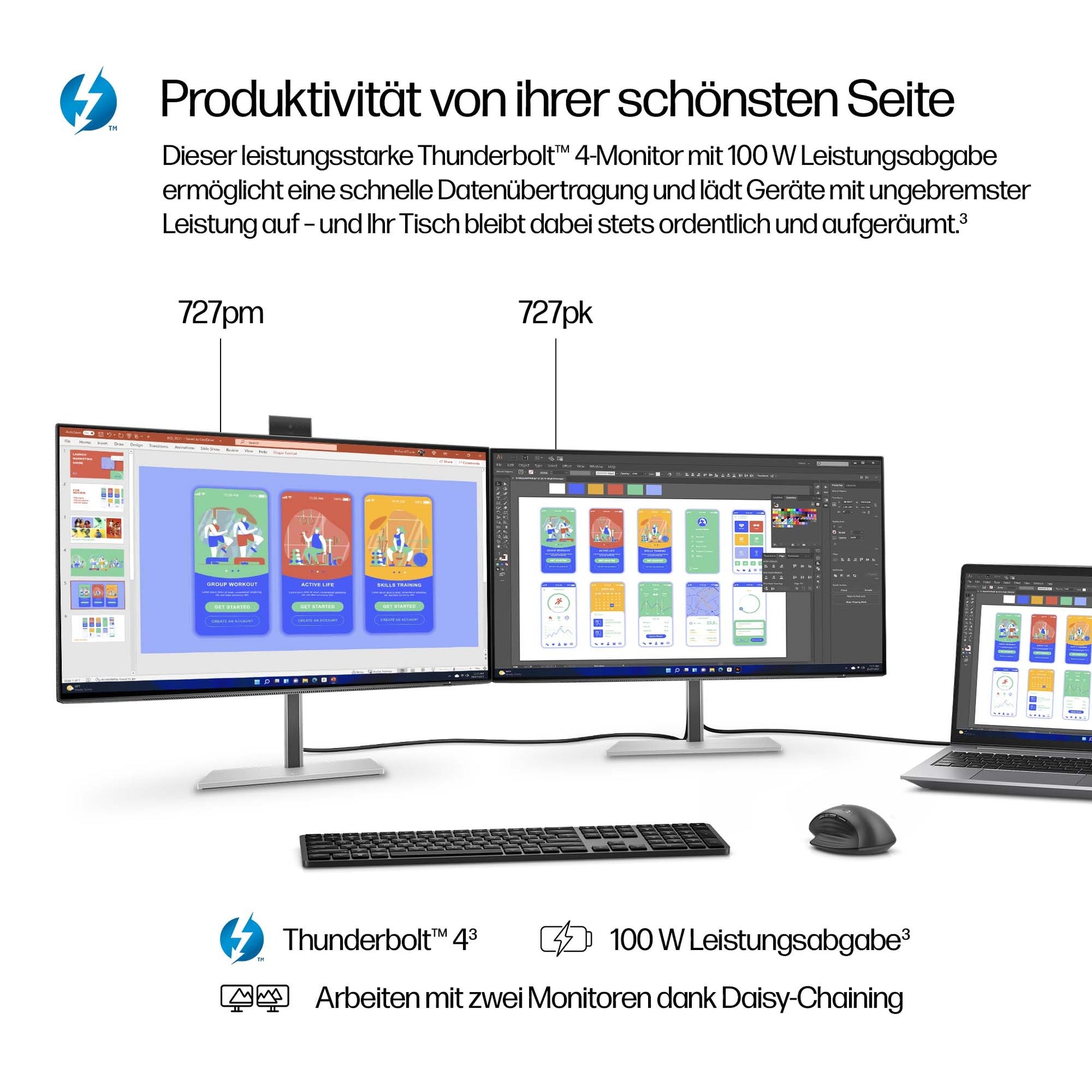 HP 727pk – Monitor, 27", 3840 × 2160 (4K), Thunderbolt 4
