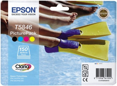 Epson T5864 Tintenpatronen-Multipack, Schwarz/Cyan/Magenta/Gelb (Original) – für PictureMate PM240/PM260 …