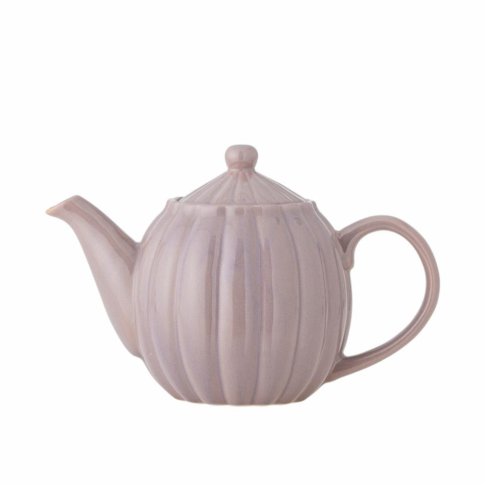 Bloomingville Vintage in Bloom Teekanne – 1,1 l, Ø 13,0 cm, H 17,0 cm, Steingut, Rosa, spülmaschinenfest