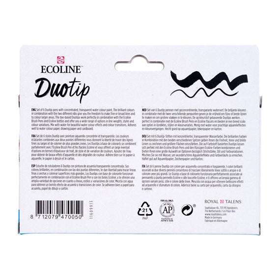 Talens Ecoline Duotip Urban Landscape 11609913 Doppelfasermaler – Duo-Spitze, 6er Set