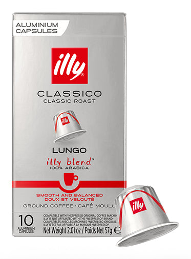 Illy Classico Lungo – Kapseln für Nespresso – Intensität 5, 10 Kapseln