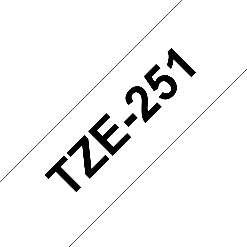 Brother Schriftband – 24 mm × 8 m, weiss, schwarz, TZe – TZE-251, 1 Stück