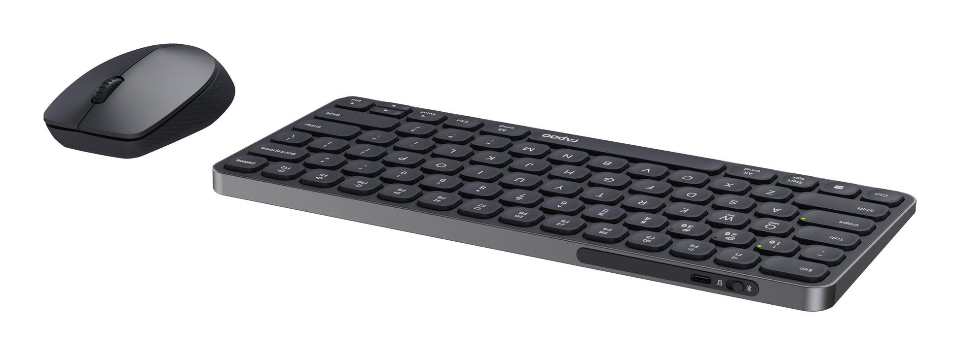 Rapoo 9610M – Tastatur, kabellos (Bluetooth/2,4 GHz), CH-Layout (DE-CH) – für Windows & macOS