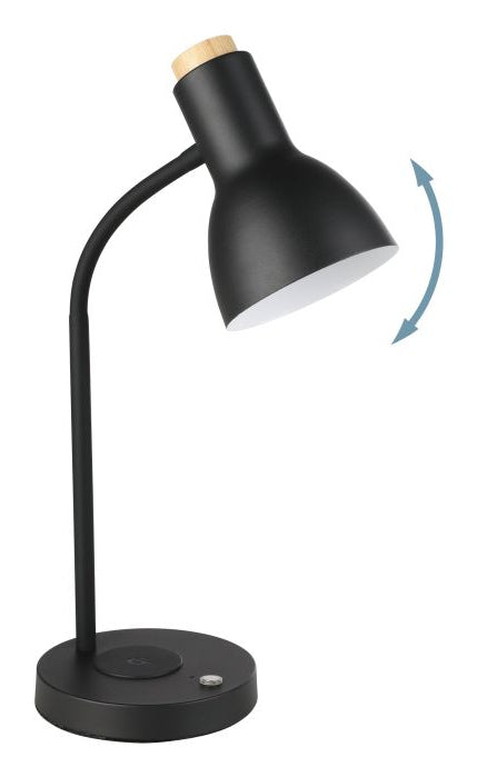 EGLO Tischleuchte VERADAL-QI – 720 lm, 5,5 W, 3000 K, Touch, dimmbar, schwarz, Qi