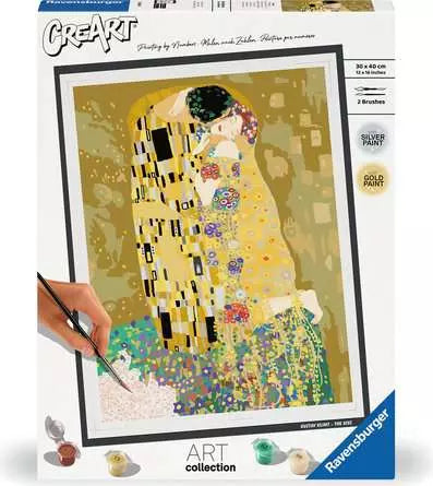 Ravensburger Malen-nach-Zahlen-Set – Klimt The Kiss – 30 × 40 cm – Metallic – ab 12 Jahren