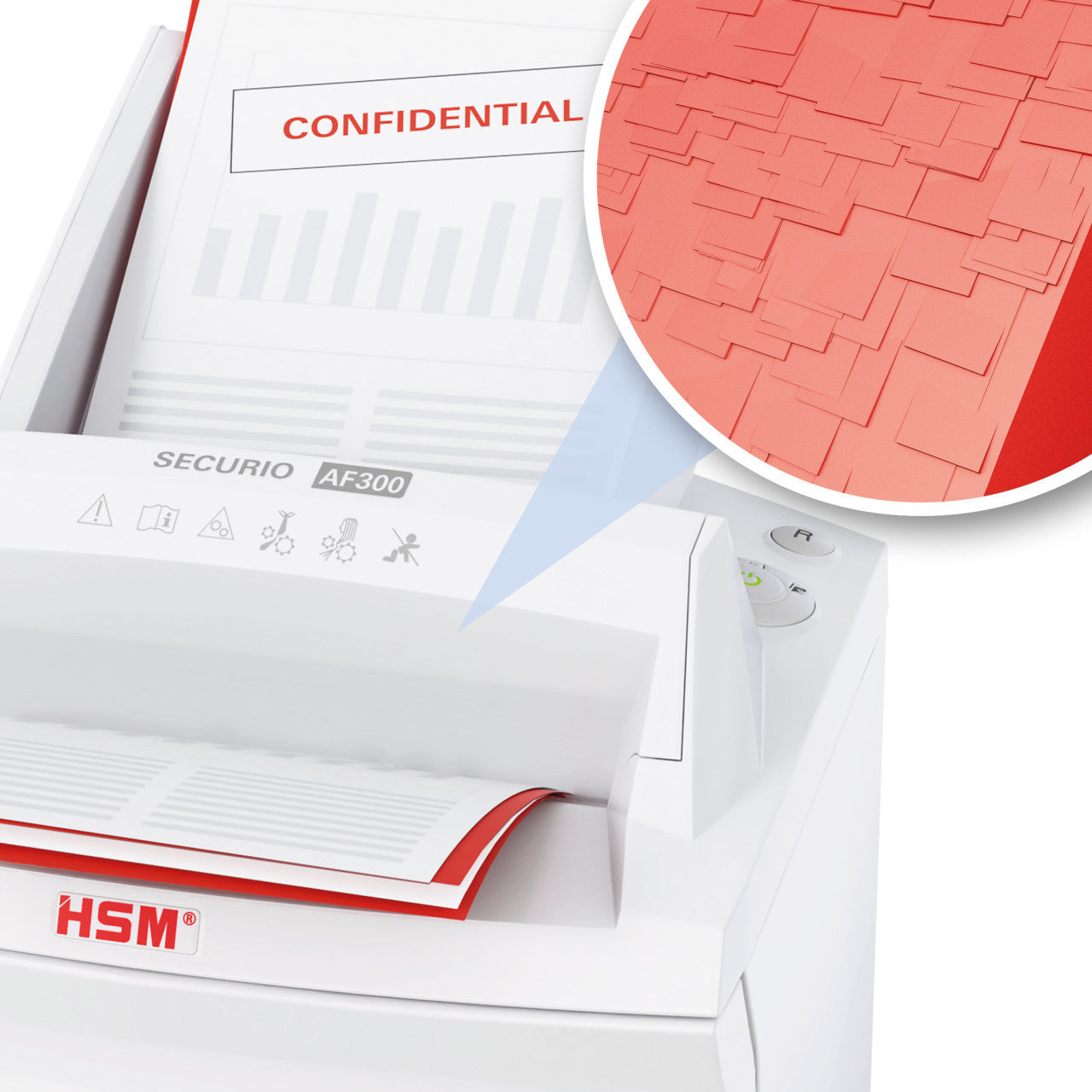 HSM Securio AF300 – Aktenvernichter mit Autofeed 300 Blatt, DIN P-5, Partikelschnitt 1,9 × 15 mm, 35 l, A4
