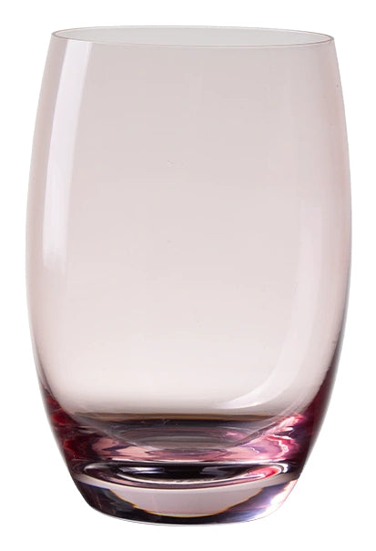Lunasol Trinkglas Optima Color – 460 ml, Ø 8,3 cm, H 12,2 cm, Kristallglas, Hellrosa, spülmaschinenfest