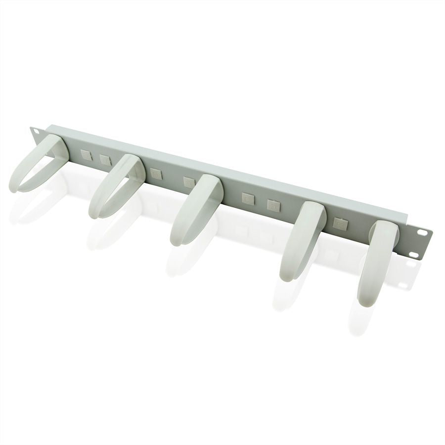 VALUE Rangierpanel 19" 1U, 5 Kabelringe 42×85 mm – Grau