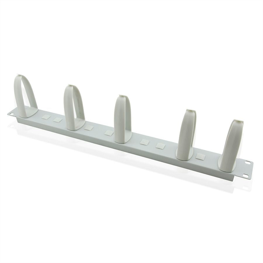 VALUE Rangierpanel 19" 1U, 5 Kabelringe 42×85 mm – Grau