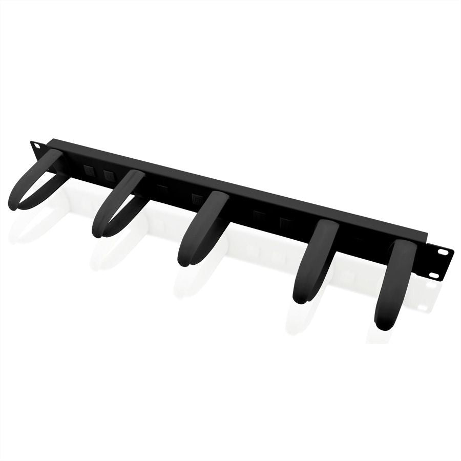 VALUE Rangierpanel 19" 1U, 5 Ringe 42×85 mm – Schwarz