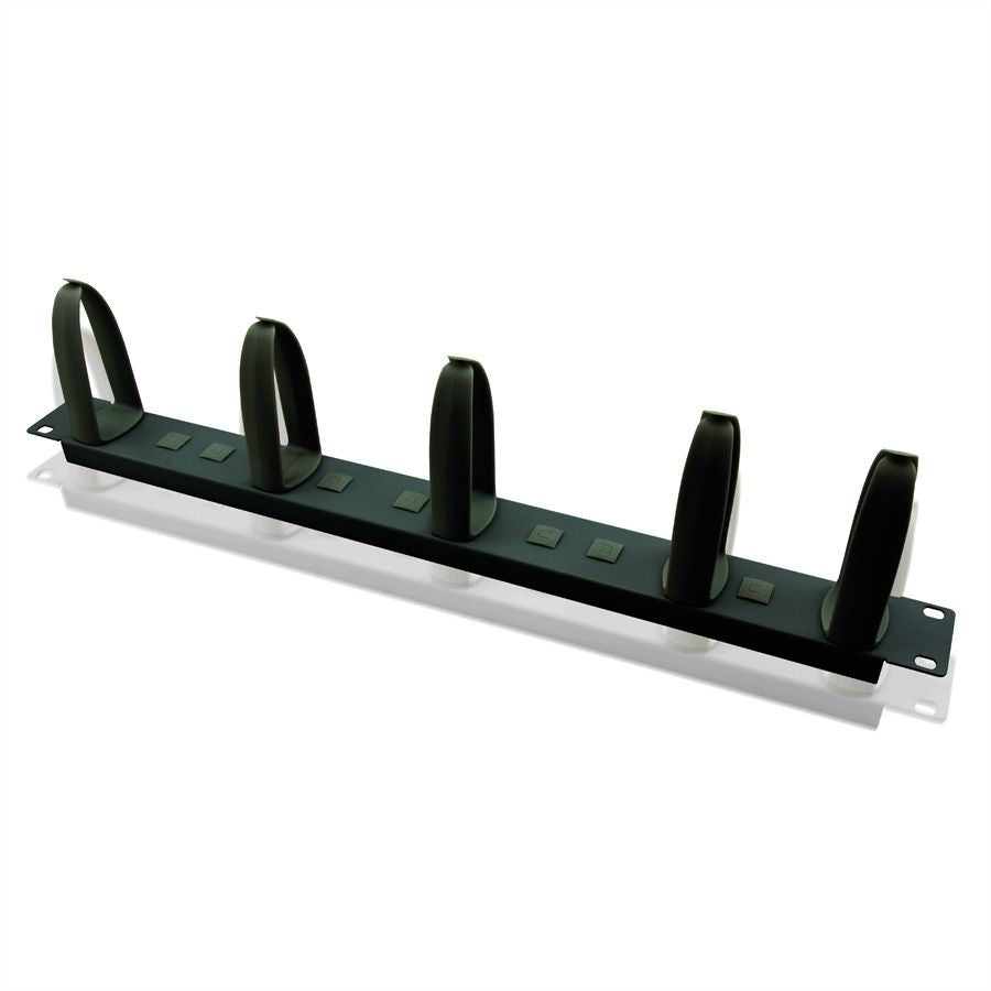 VALUE Rangierpanel 19" 1U, 5 Ringe 42×85 mm – Schwarz