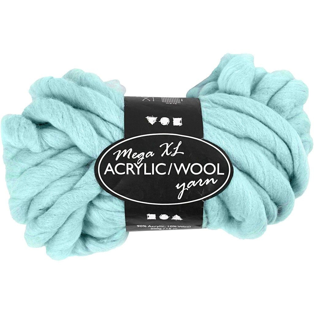 Creativ Company Acrylwolle XL Türkis – 300 g, 15 m, Acryl, Nadel 35 mm