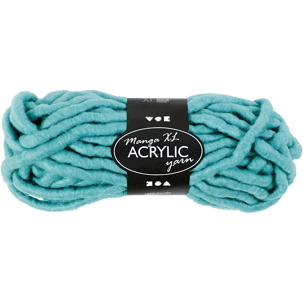 Creativ Company Acrylwolle XL Garn Türkis – Acryl, 200 g, 17 m, Nadel 20 mm, 1 Stk.