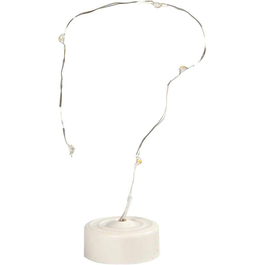 Creativ Company Lichterkette – Starterset, 27 cm, Warmweiss, batteriebetrieben (CR2032), 5 Lampen