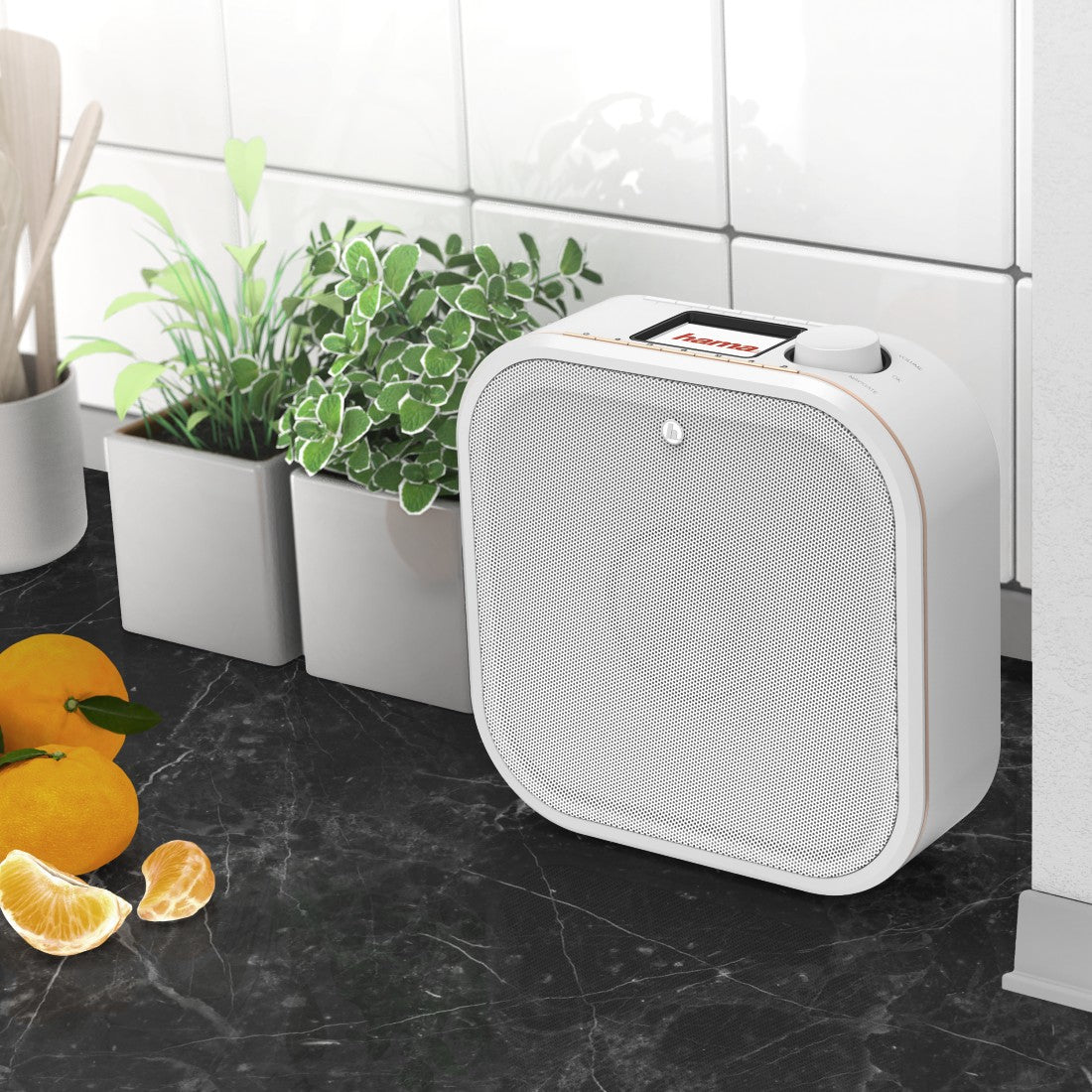 Hama DR350 Tragbares Radio – DAB+/UKW, Netz, Weiss