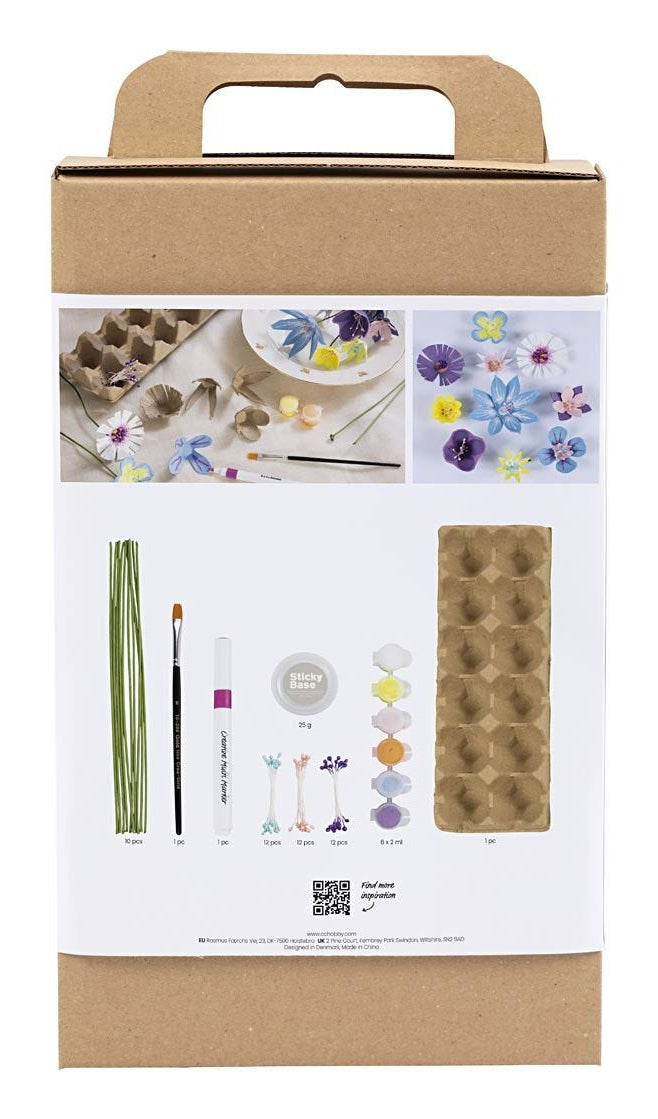 Creativ Company Bastelset – Eierkarton-Blumen – Karton – Mehrfarbig