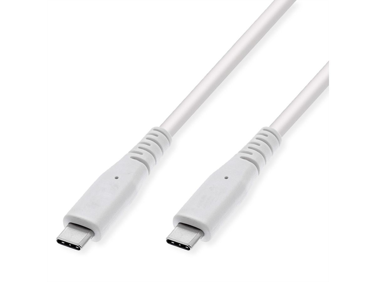 VALUE USB-C auf USB-C Kabel – USB 3.2 Gen 2 (10 Gbit/s) – 5 m – PD 60 W – TPE-Mantel – Weiss