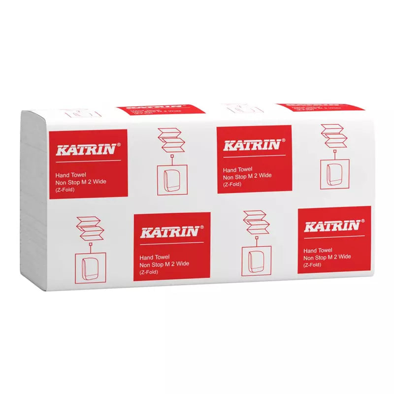 Katrin Falthandtuch – Z-Falz, 2-lagig, Recycling-Zellstoff, Weiss, 240 × 240 mm, für Katrin Inclusive Medium