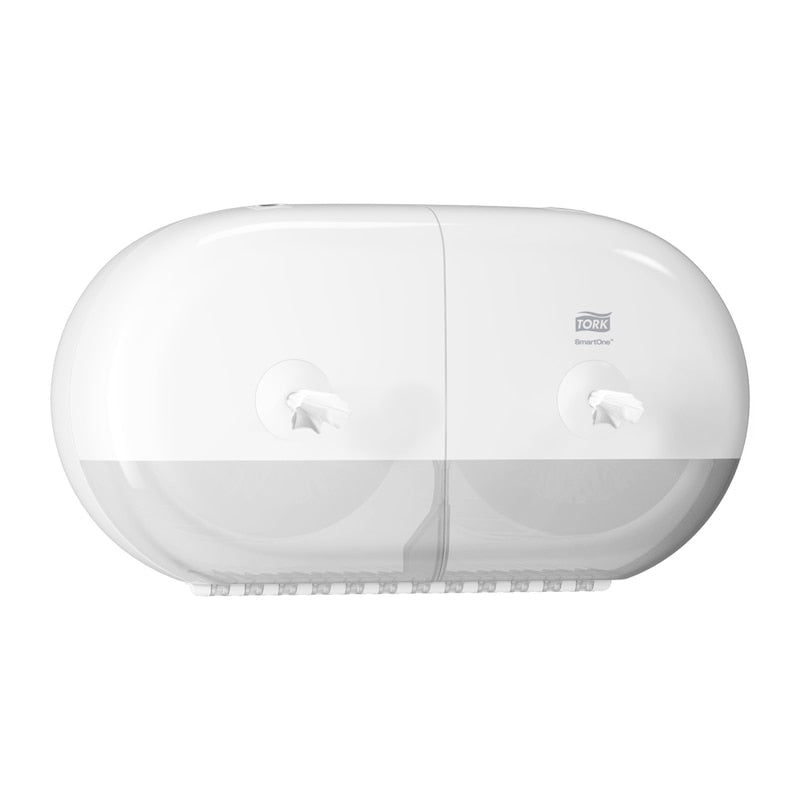 Tork SmartOne Twin Mini – Toilettenpapierspender – Kunststoff, Weiss, abschliessbar, 15,6 × 39,8 × 22,1 cm