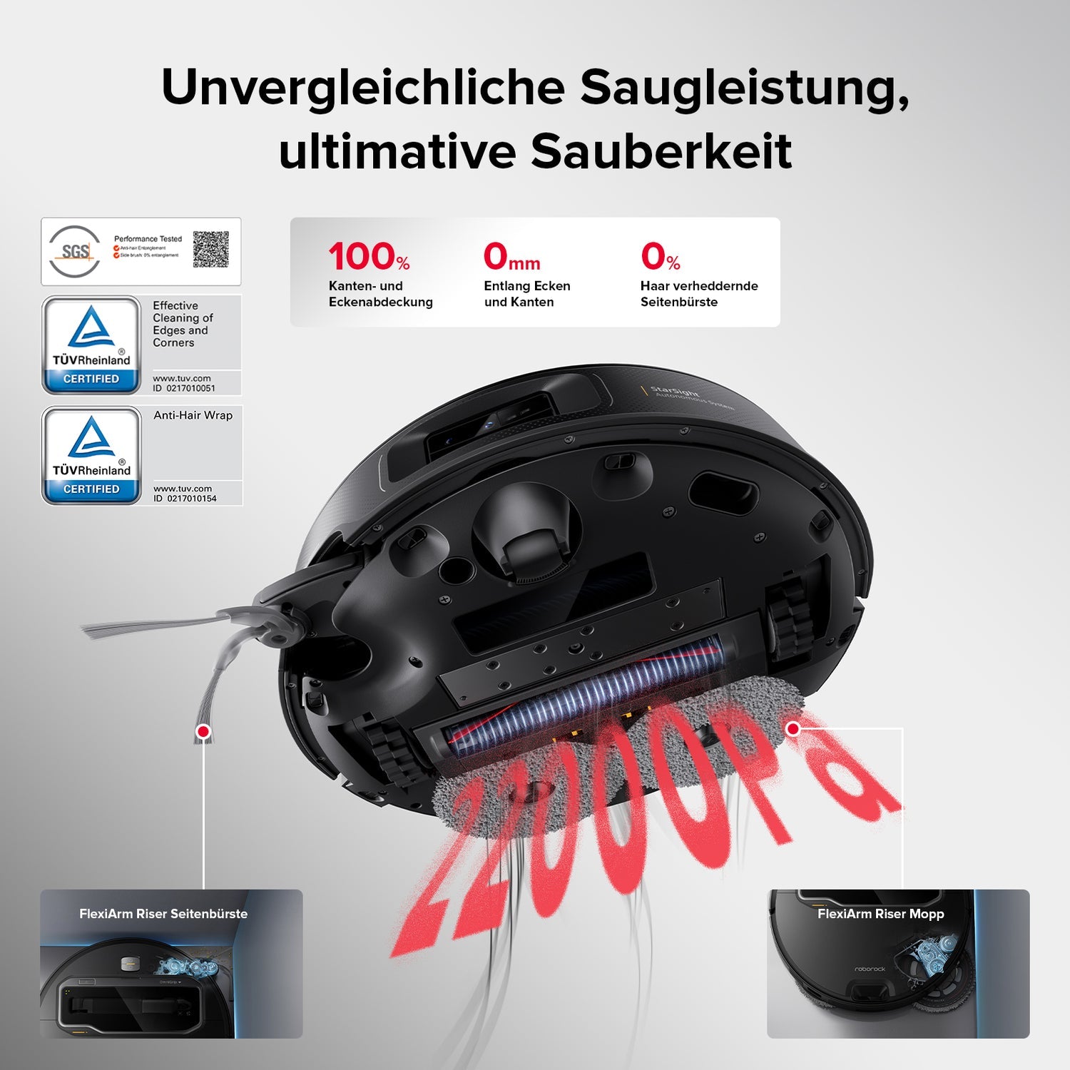Roborock Saugroboter – Saros Z70, Schwarz, Staubbeutel
