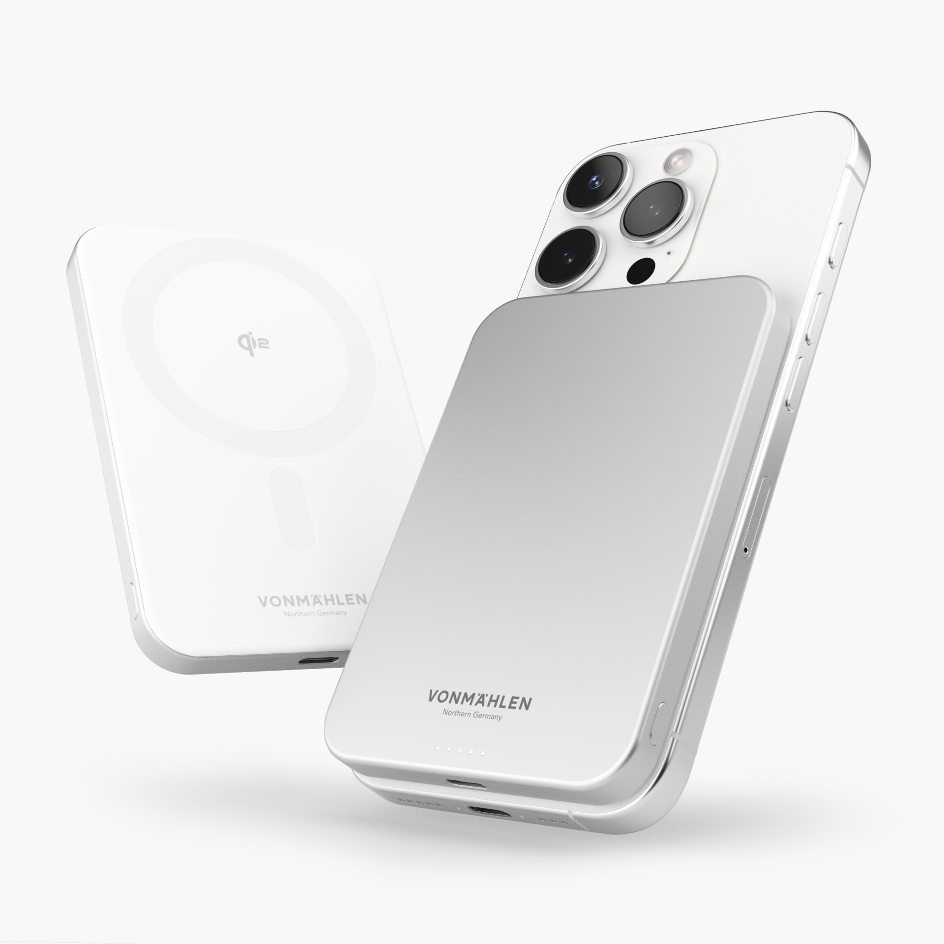 Vonmählen MagSafe Powerbank 5000 mAh, PD 15 W, 1× USB-C, für iPhone (MagSafe), Weiss
