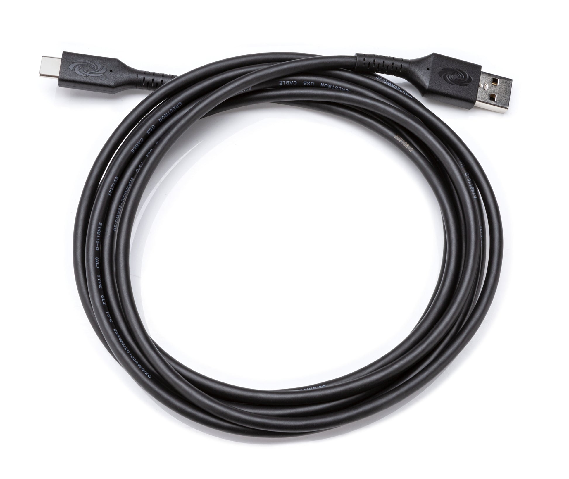 Crestron USB-A auf USB-C Kabel – USB 2.0 (480 Mbit/s) – 2,7 m – USB-IF zertifiziert – Schwarz