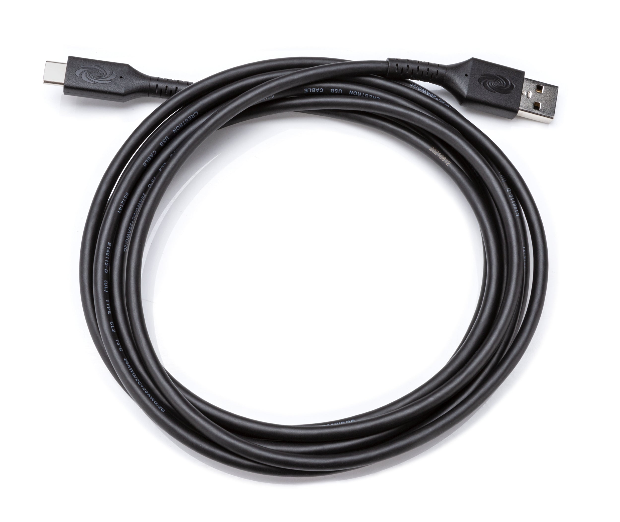 Crestron USB-A auf USB-C Kabel – USB 2.0 (480 Mbit/s) – 2,7 m – USB-IF zertifiziert – Schwarz