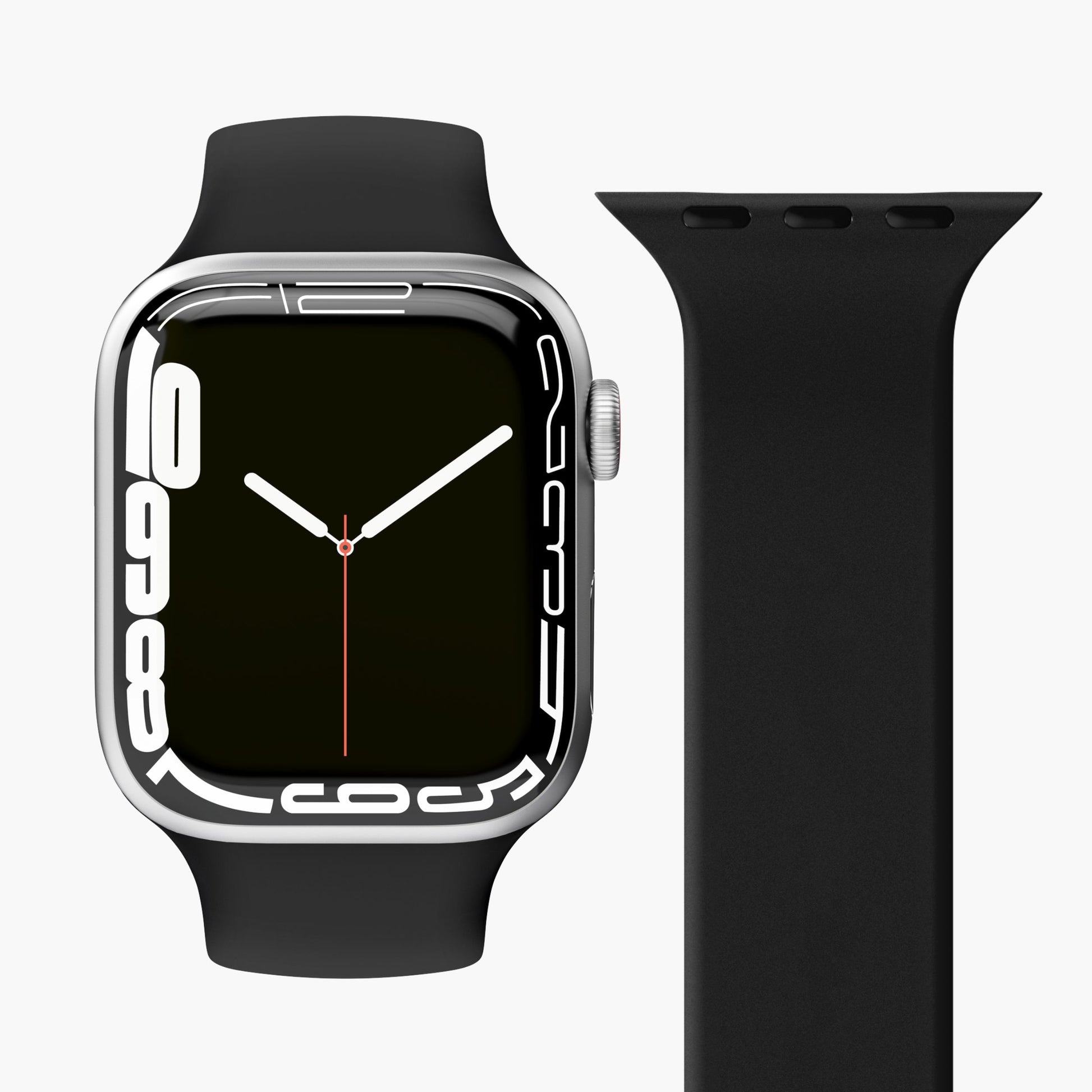 Vonmählen Solo Loop 2 – Armband – für Apple Watch (diverse Grössen), Schwarz, L, Silikon, 1 Stück