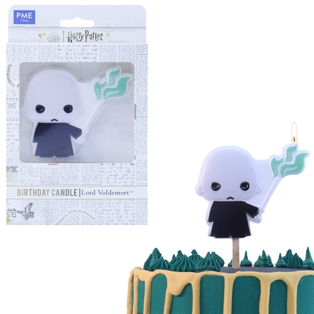 PME Geburtstagskerzen Harry Potter Lord Voldemort – mehrfarbig – 9,5 × 8,5 cm – 1 Stk – ohne Holzhalter