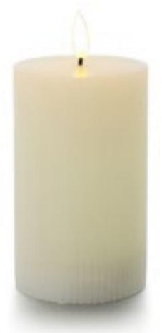 Balthasar LED Zylinderkerze – Ø 7,5 × 12,5 cm – Wachs, Creme