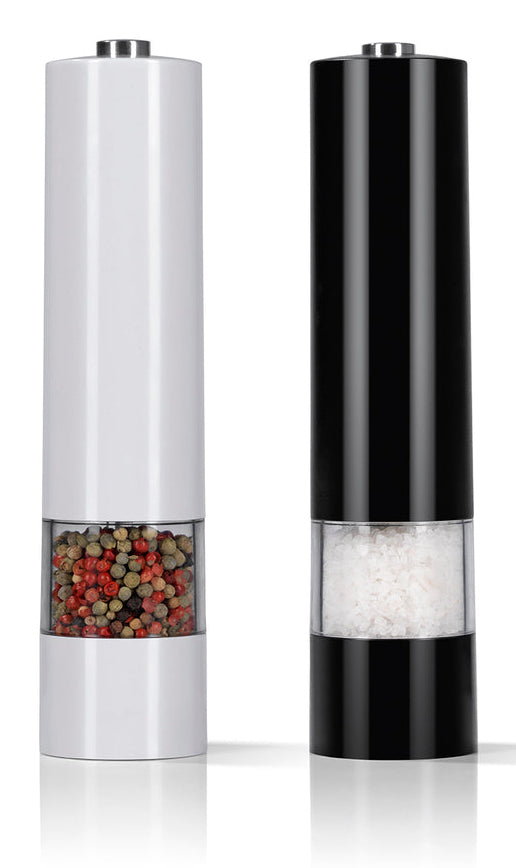 Gourmetmaxx Salz-/Pfeffermühle 22,4 cm, Acryl/ABS, Keramik, Schwarz/Weiss, 2-teilig