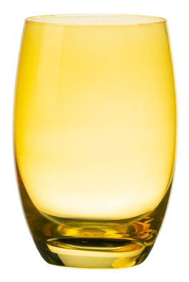 Lunasol Trinkglas – 460 ml, Ø 8,3 cm, H 12,2 cm, Kristallglas, Gelb, spülmaschinenfest