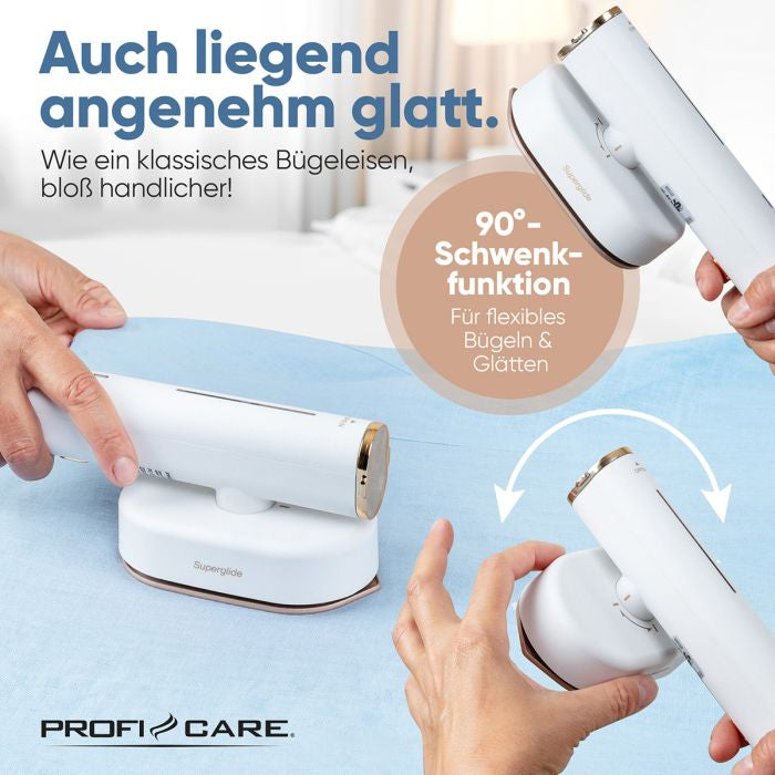 ProfiCare Dampfglätter PC-DG 3124 – Roségold, Weiss, Keramiksohle, Vertikal & Horizontal