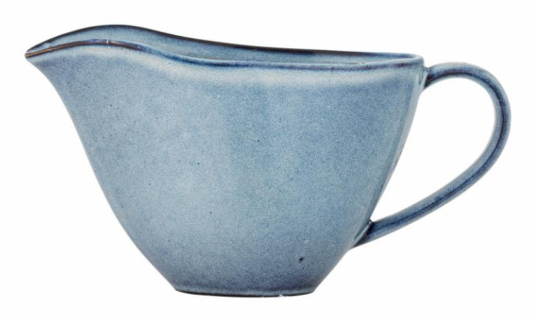 Bloomingville Sauciere Sandrine – 340 ml, 8,0 × 20,0 × 10,5 cm, Steinzeug, Blau, spülmaschinenfest