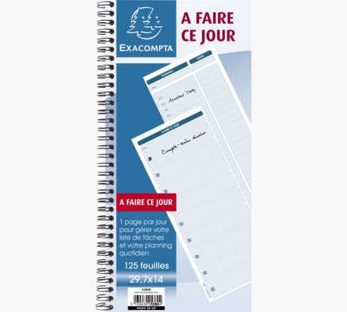 Exacompta Kalender-Einlage – 1 Tag/Seite, 29,7 × 14,0 cm