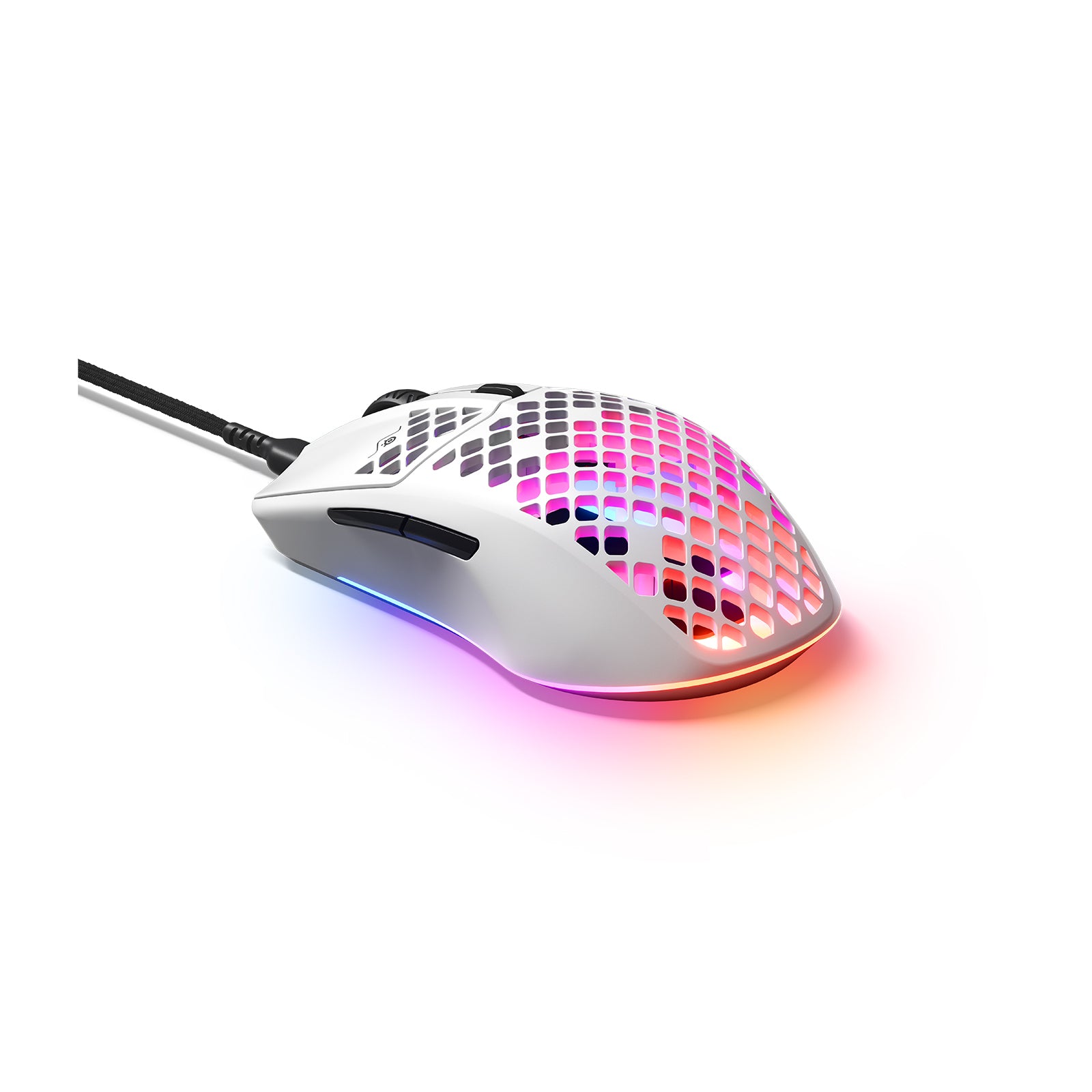 SteelSeries Aerox 3 – Gaming-Maus – Kabelgebunden (USB-C), 8500 DPI, RGB-Beleuchtung, rechts, Weiss