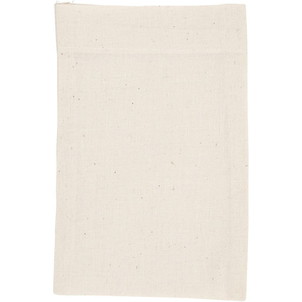 Creativ Company Baumwollstoffbeutel, Natur, 15 × 20 cm, 115 g, 4 Stk.