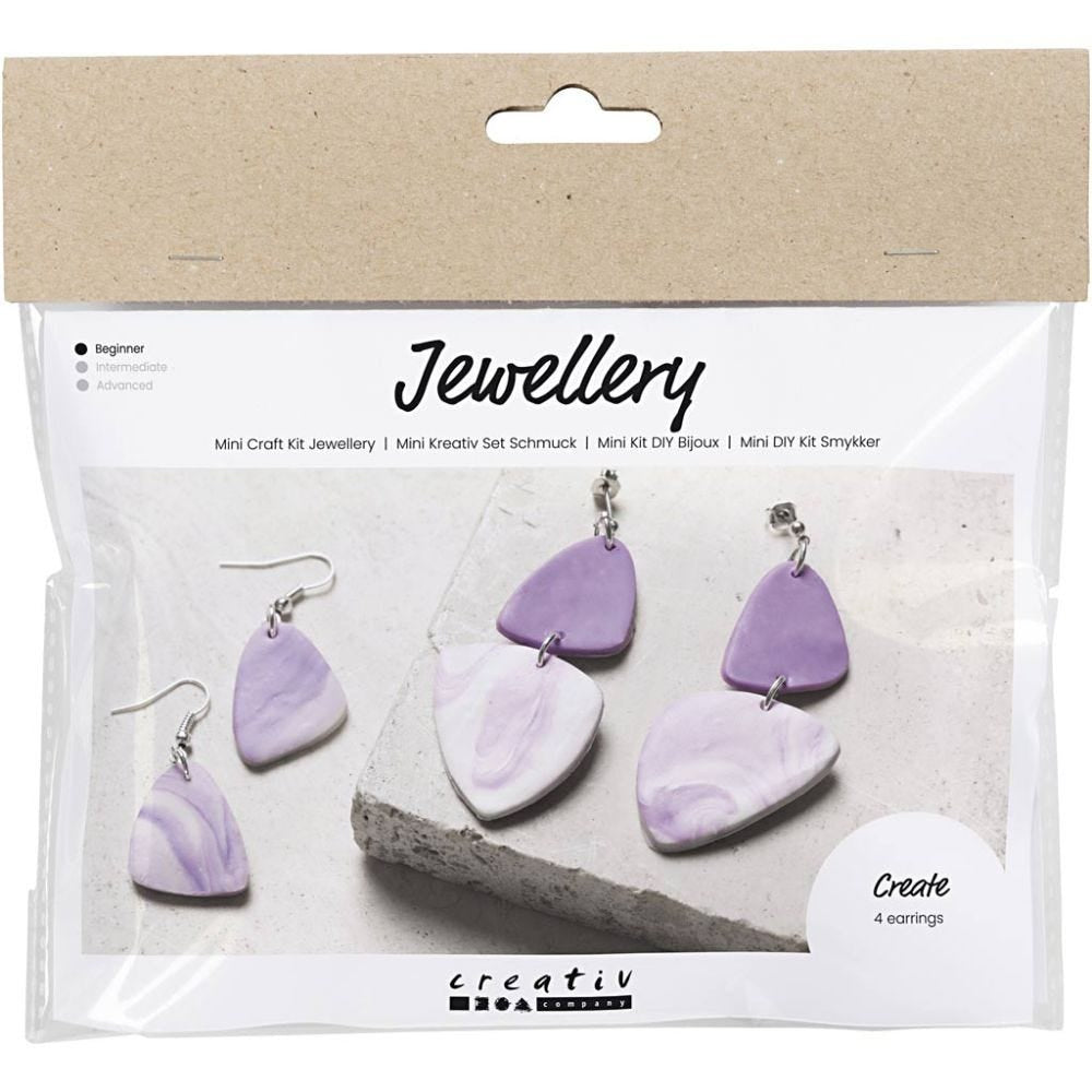 Creativ Company Bastelset Schmuck (Ohrringe) – Helllila – ab 10 Jahren