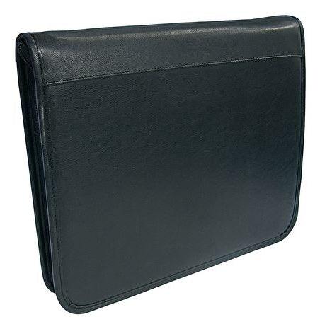 Wedo Konferenzmappe College, für A4, 4 Ringe (Ø 34 mm, Füllhöhe 31 mm), Reissverschluss – Leder – Schwarz